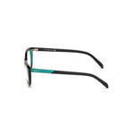 Side view of Emilio Pucci Black Acetate Frames showcasing temple design and black color.