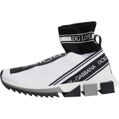 Dolce & Gabbana White Black Sorrento Socks Sneakers Shoes