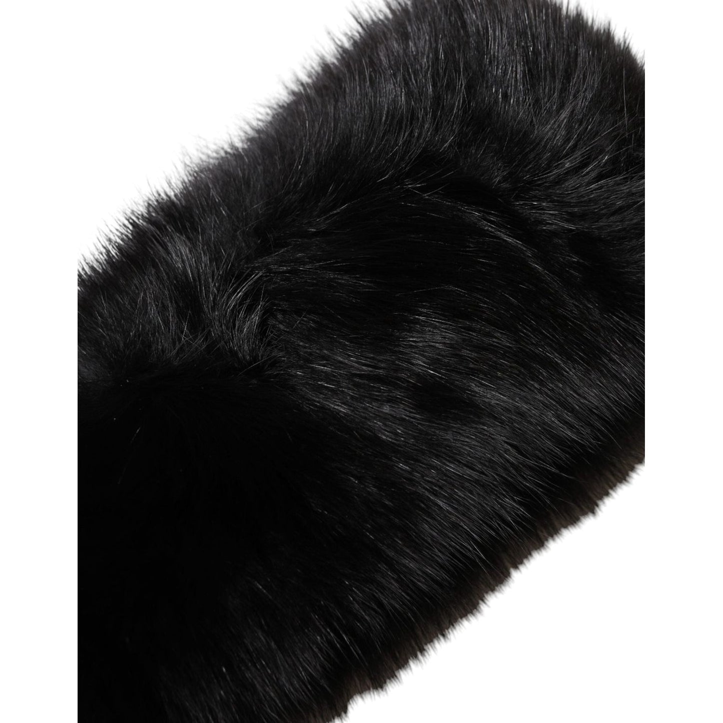 Dolce & Gabbana Black Fur Shoulder Collar Wrap Shawl Scarf MS7112