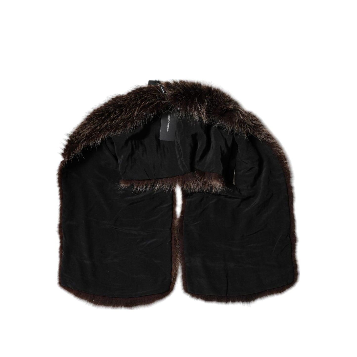 Dolce & Gabbana Brown Raccoon Fur Neck Warmer Winter Scarf MS7124