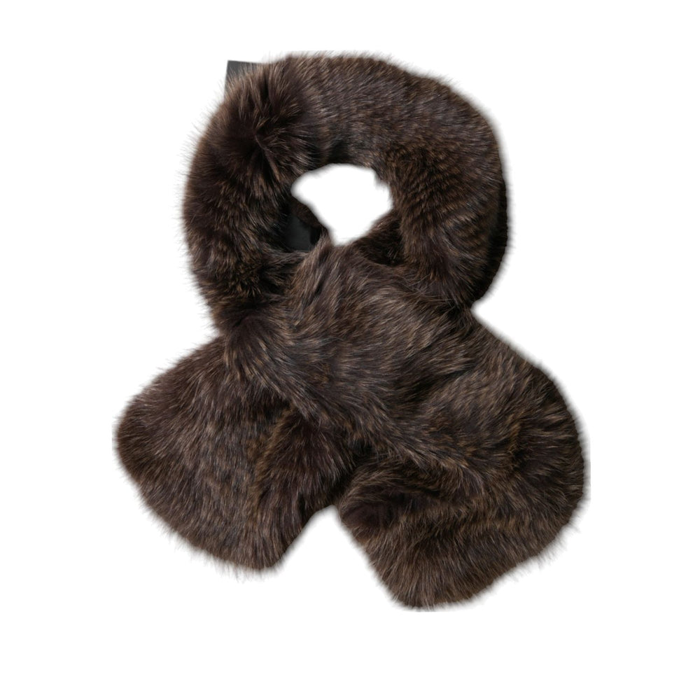 Dolce & Gabbana Brown Raccoon Fur Neck Warmer Winter Scarf MS7124