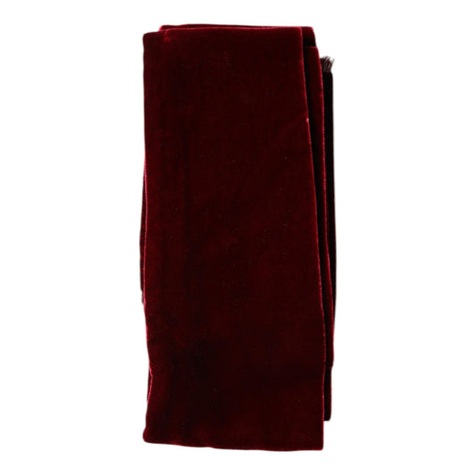 Dolce & Gabbana Bordeaux Cotton Silk Fringe Shawl Wrap Scarf in burgundy with fringes, made in Italy. Size: 158cm x 10cm.