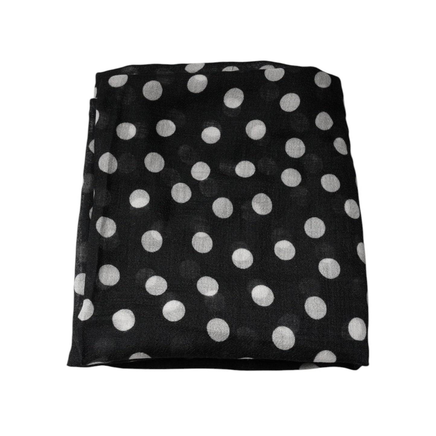 Dolce & Gabbana Black White Polka Dots Fringes Wrap Scarf MS7159