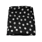 Dolce & Gabbana Black White Polka Dots Fringes Wrap Scarf MS7159