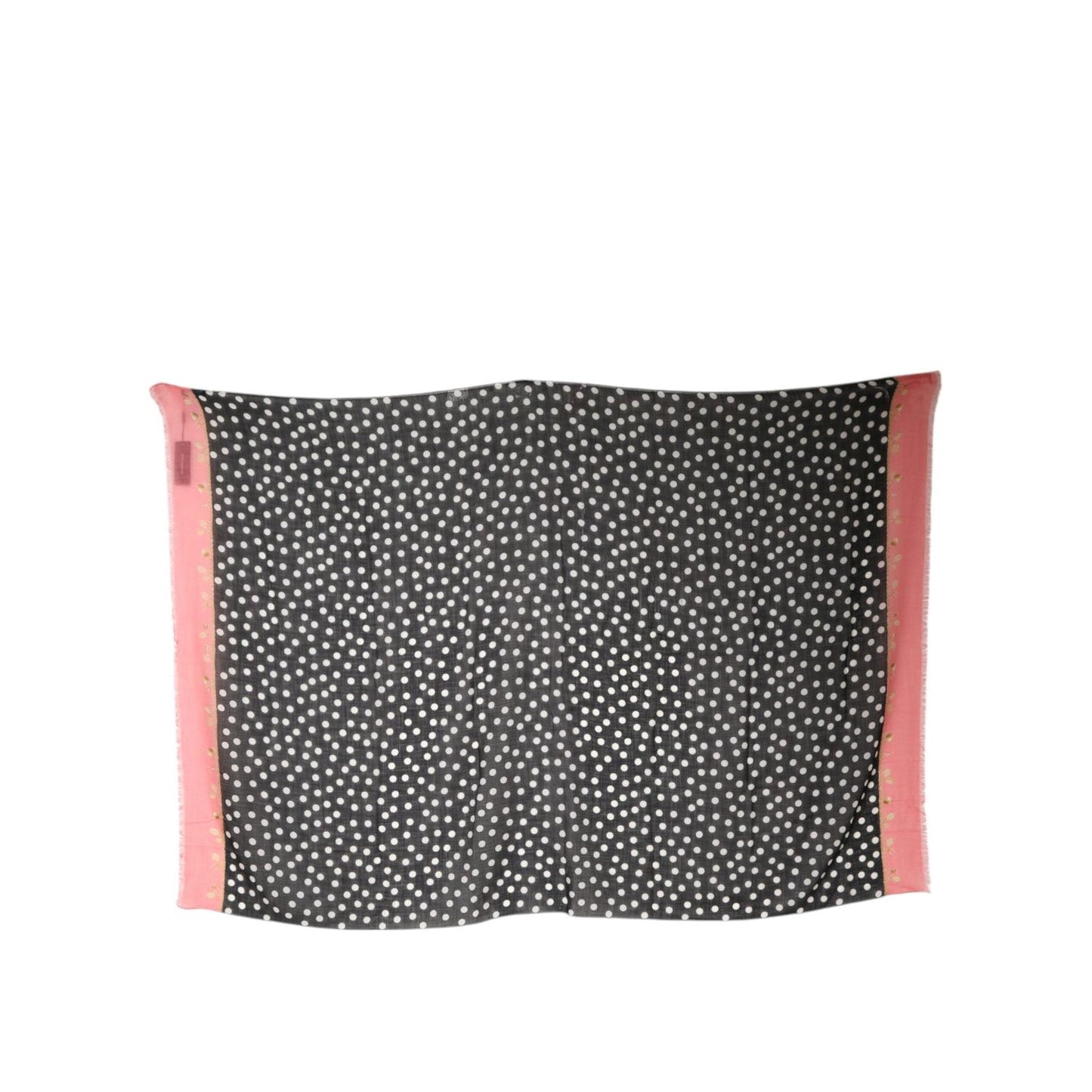 Dolce & Gabbana Black White Polka Dots Fringes Wrap Scarf MS7159