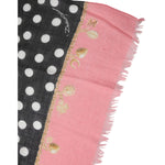 Dolce & Gabbana Black White Polka Dots Fringes Wrap Scarf MS7160