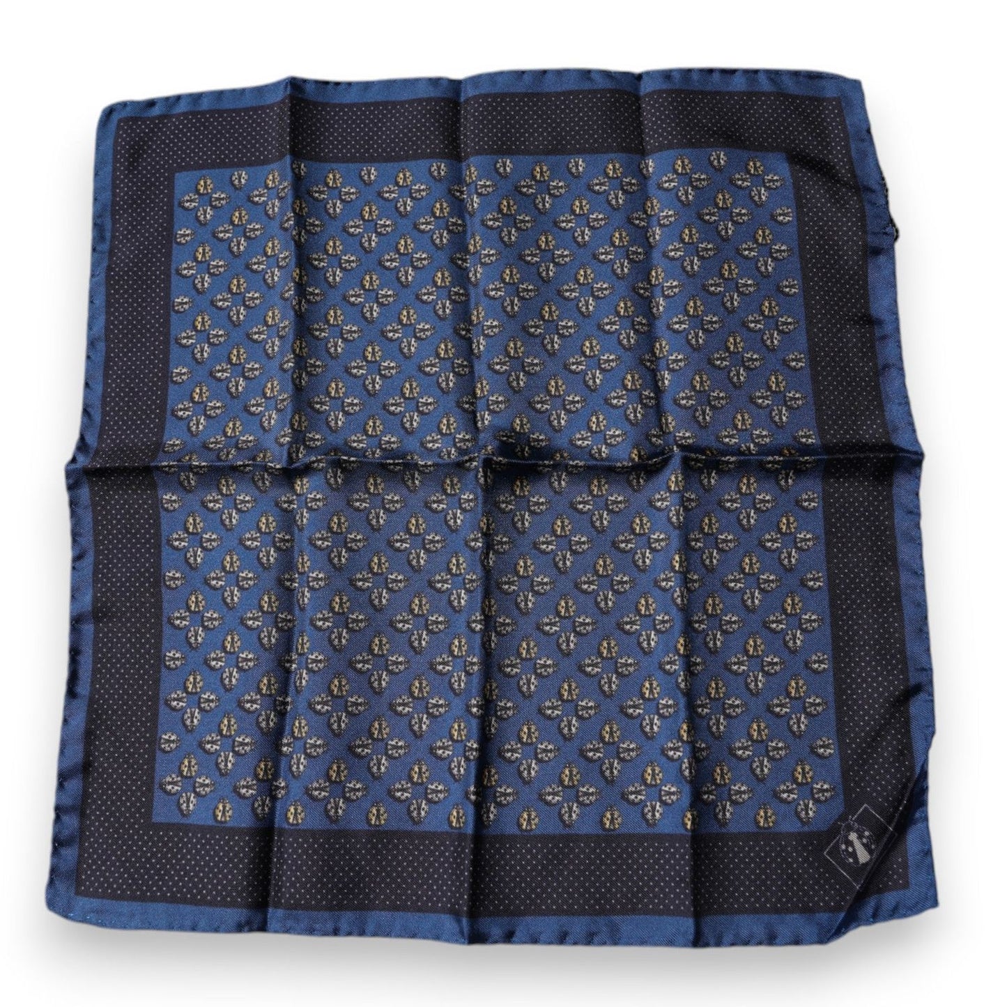 Dolce & Gabbana Blue Lady Bug Silk Square Handkerchief Scarf MS7291