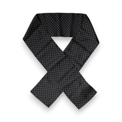 Dolce & Gabbana Black Polka Dots Silk Skinny Neck Wrap Scarf