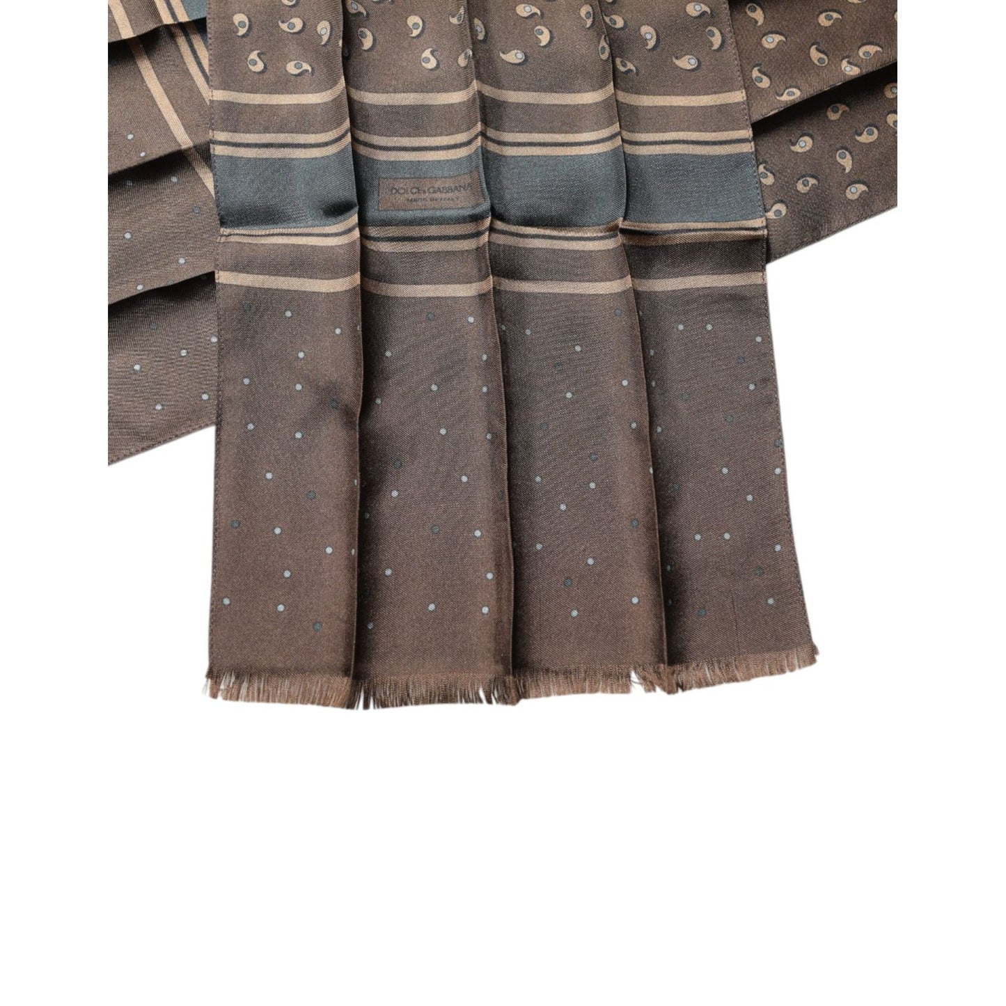 Dolce & Gabbana Brown Fantasy Silk Neck Wrap Shawl Scarf