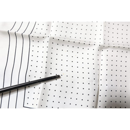 Dolce & Gabbana White Polka Dots Square Handkerchief Scarf