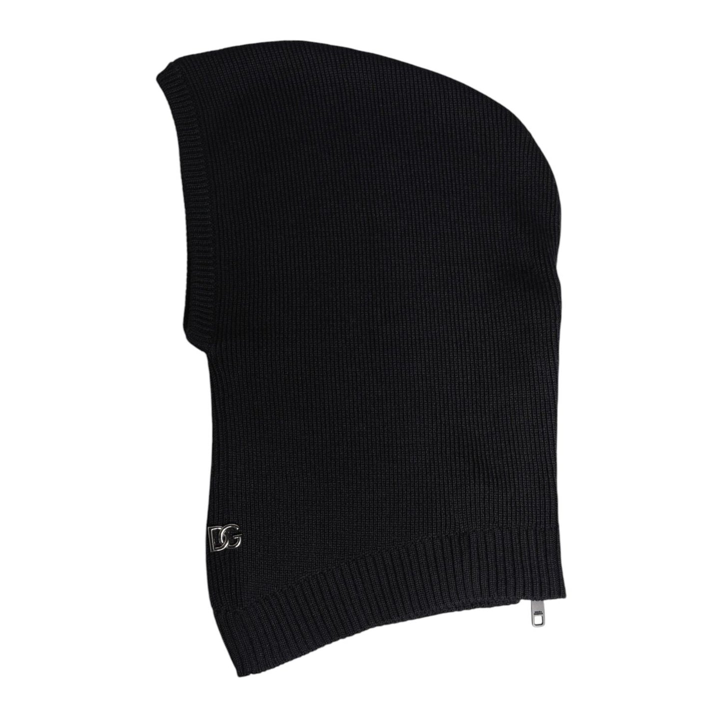 Dolce & Gabbana Black Wool Whole Head Wrap Balaclava Hat
