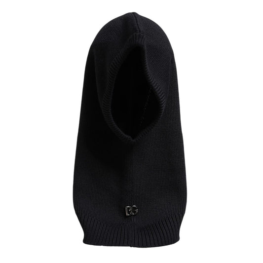 Dolce & Gabbana Black Wool Whole Head Wrap Balaclava Hat HAT9729