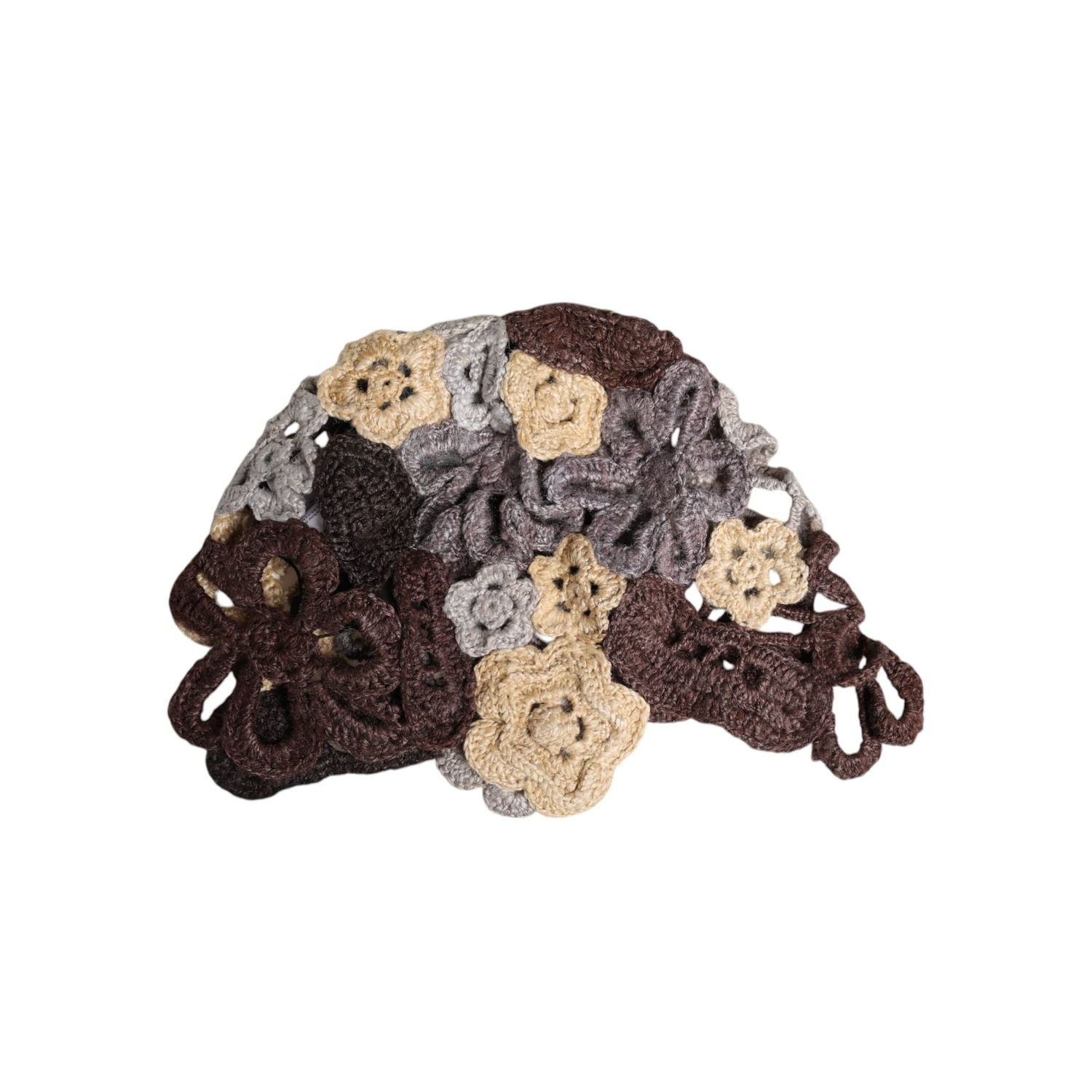 Dolce & Gabbana Multicolor Floral Silk Crochet Beanie Hat