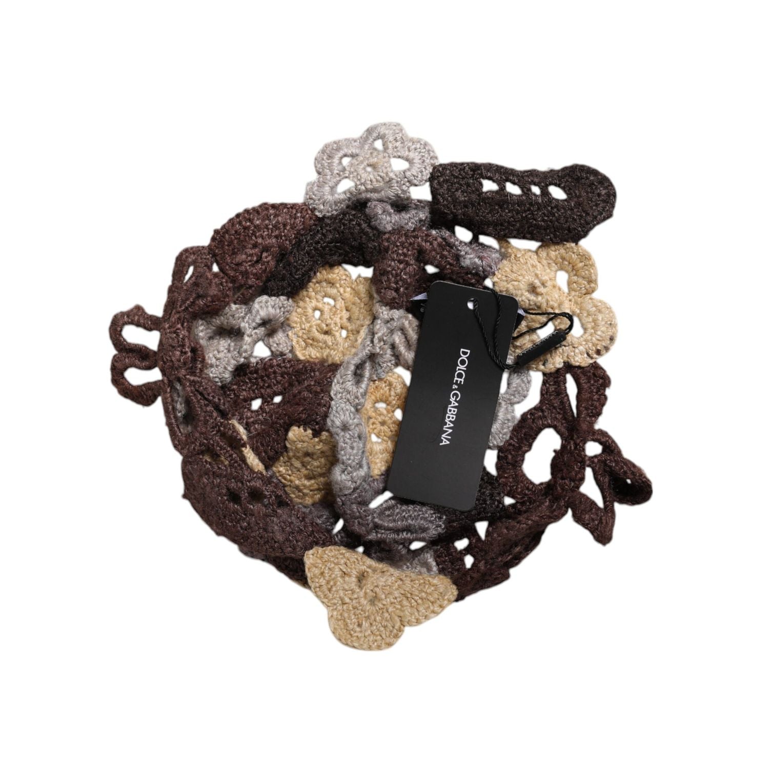 Dolce & Gabbana Multicolor Floral Silk Crochet Beanie Hat