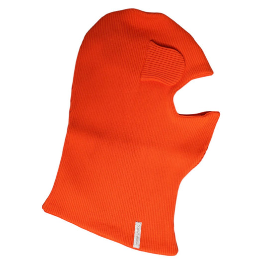 Dolce & Gabbana Orange Cotton Whole Head Wrap Balaclava Hat HAT9766