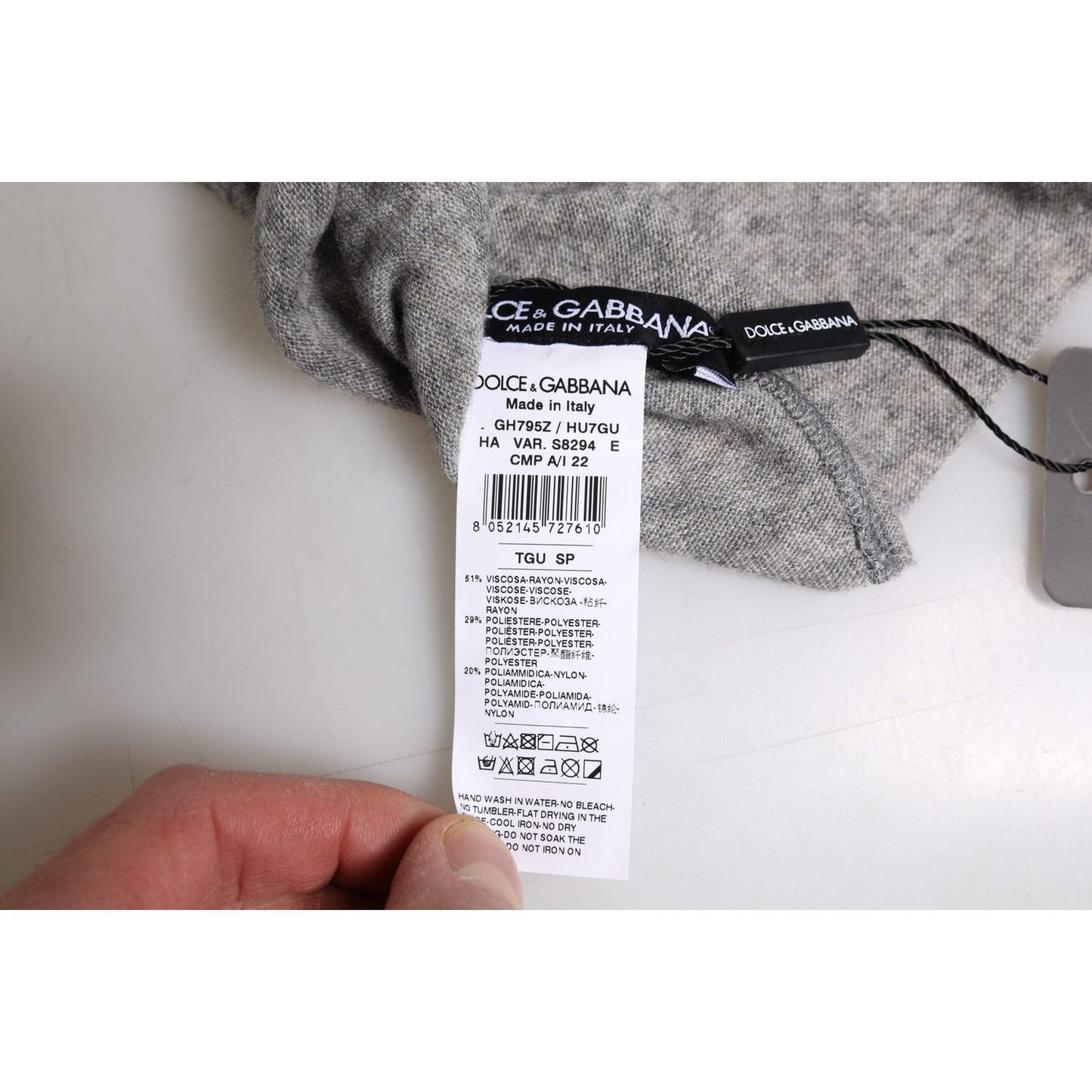 Dolce & Gabbana Gray Viscose Blend Knitted Beanie Cap HAT9782