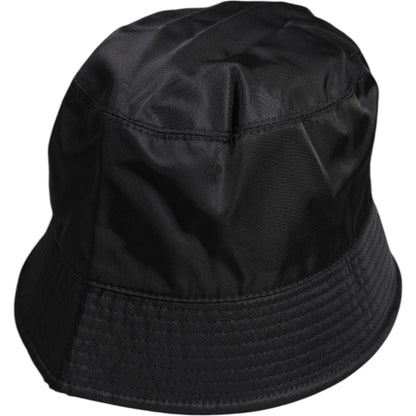 Dolce & Gabbana Black Cotton Wide Brim Bucket Hat