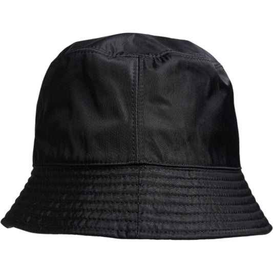 Dolce & Gabbana Black Cotton Wide Brim Bucket Hat
