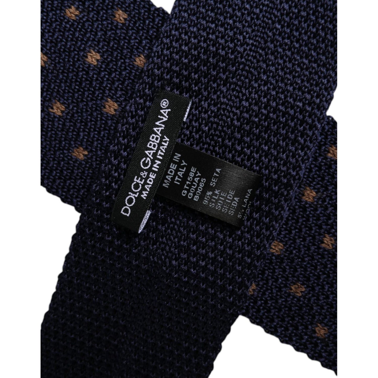 Dolce & Gabbana Blue Polka Dot Silk Adjustable Necktie Tie KRA3477