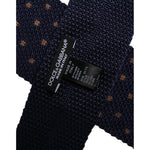 Dolce & Gabbana Blue Polka Dot Silk Adjustable Necktie Tie KRA3477