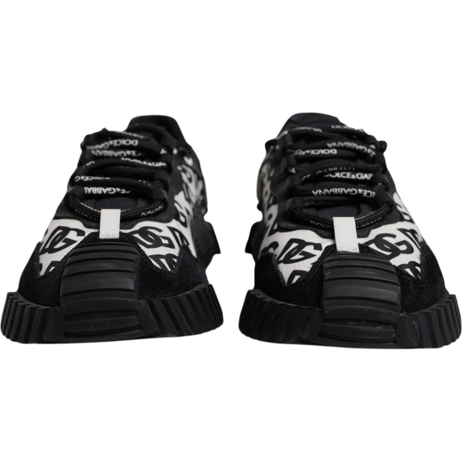 Dolce & Gabbana Black Logo Lace Up Low Top NS1 Sneakers Shoes