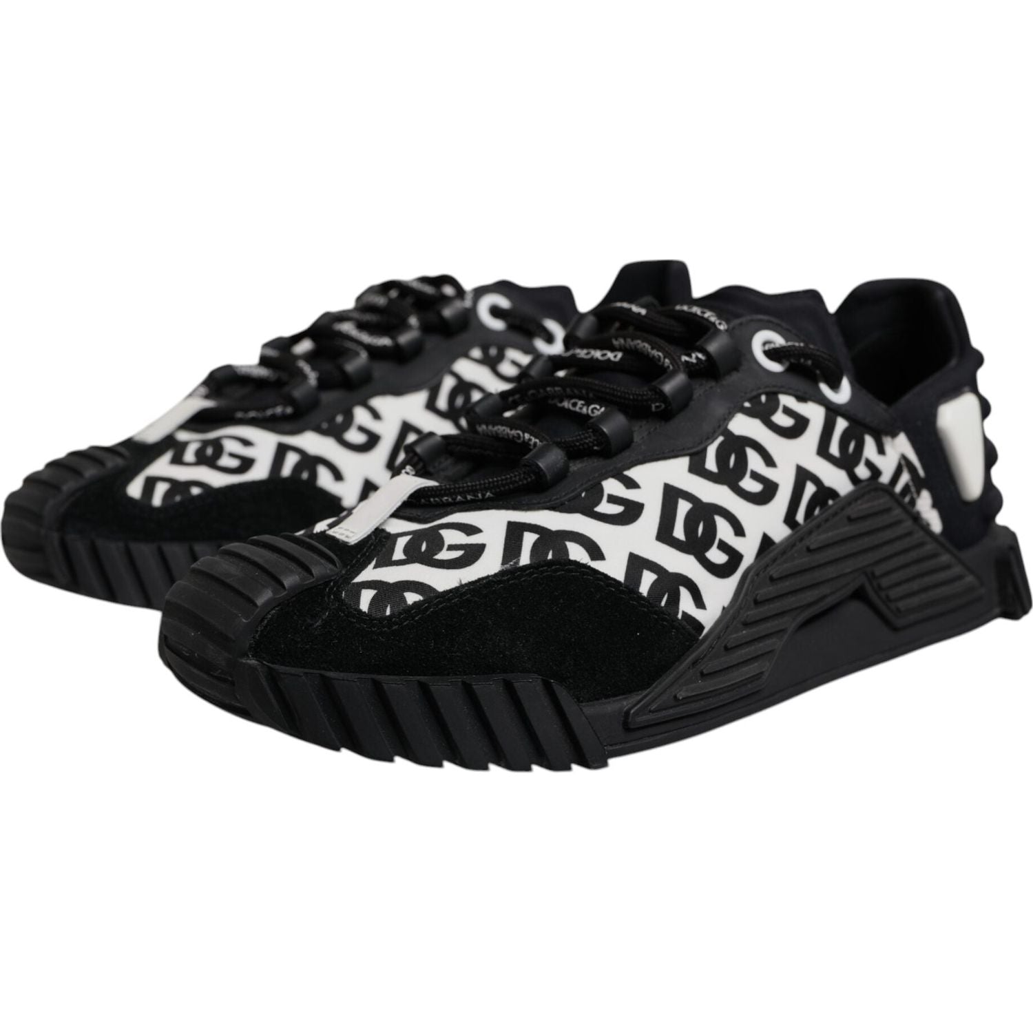 Dolce & Gabbana Black Logo Lace Up Low Top NS1 Sneakers Shoes