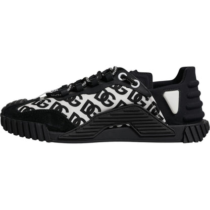 Dolce & Gabbana Black Logo Lace Up Low Top NS1 Sneakers Shoes