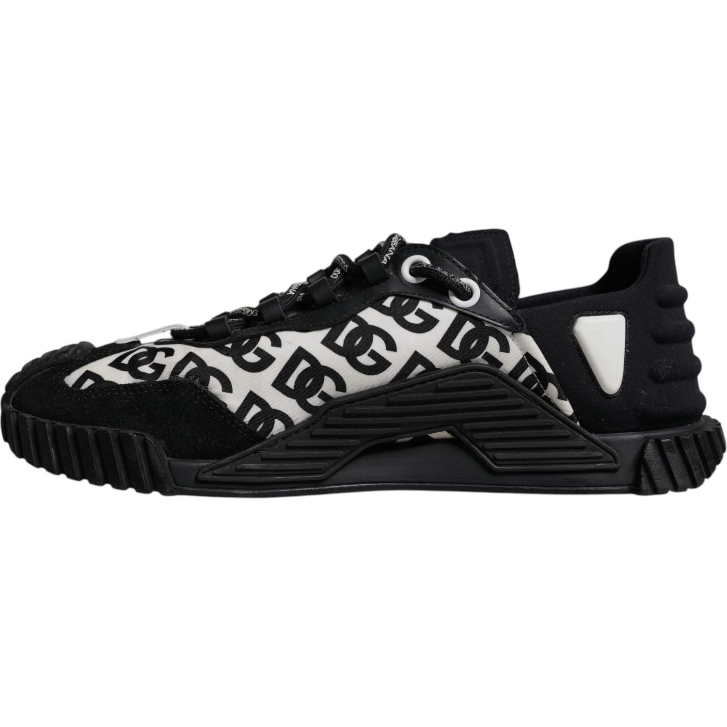 Dolce & Gabbana Black Logo Lace Up Low Top NS1 Sneakers Shoes