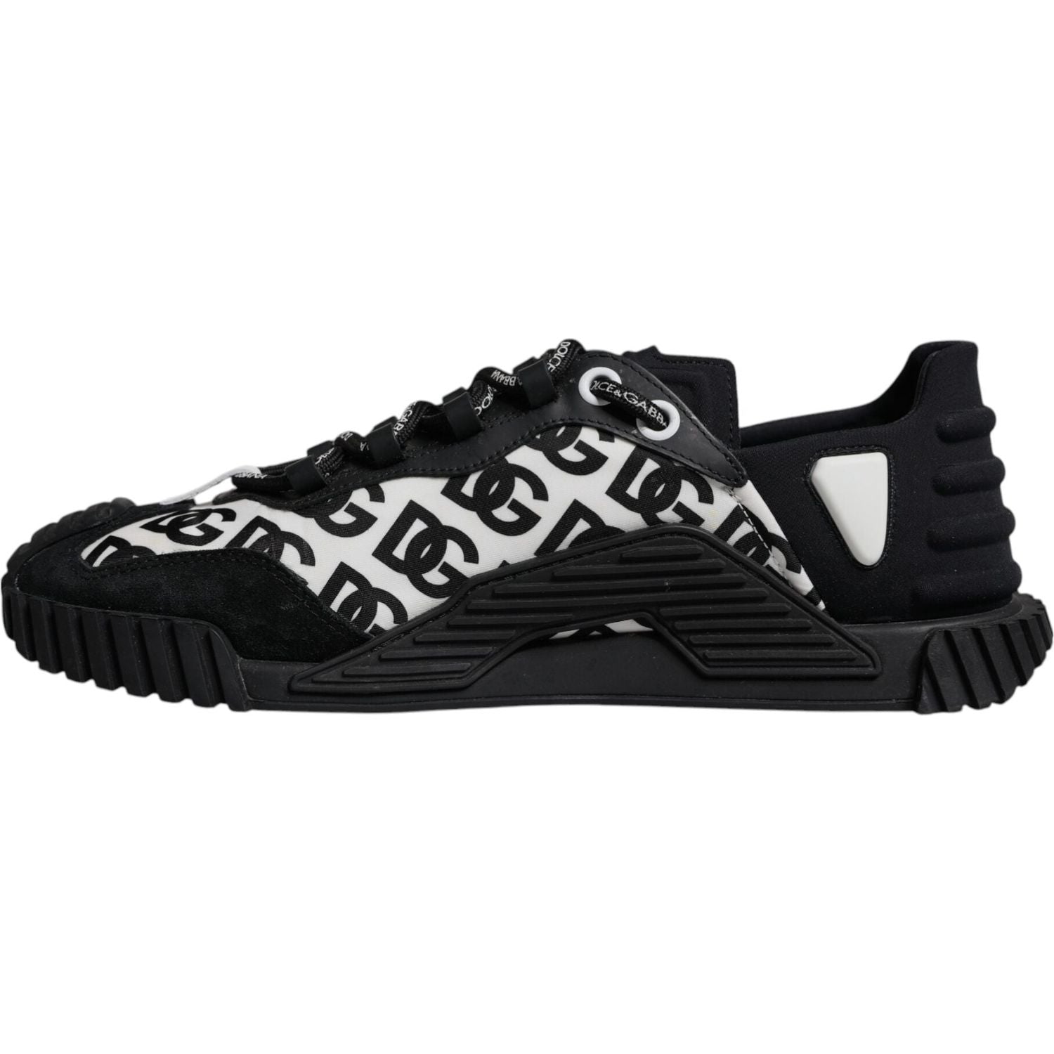 Dolce & Gabbana Black Logo Lace Up Low Top NS1 Sneakers Shoes