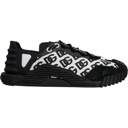 Dolce & Gabbana Black Logo Lace Up Low Top NS1 Sneakers Shoes