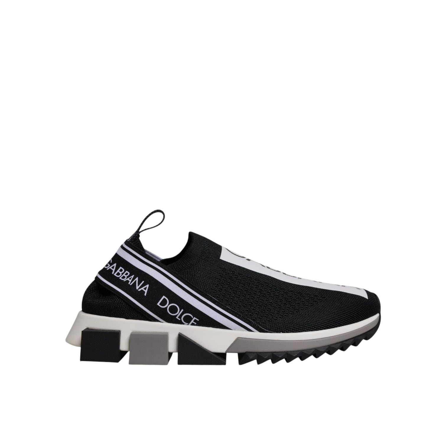 Dolce & Gabbana Black White Slip On Sorrento Sneakers Shoes