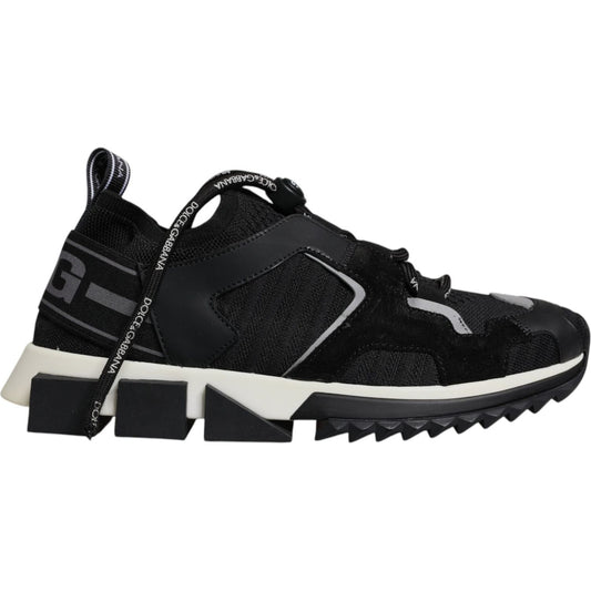 Dolce & Gabbana Black Mesh Sorrento Trekking Sneakers Shoes