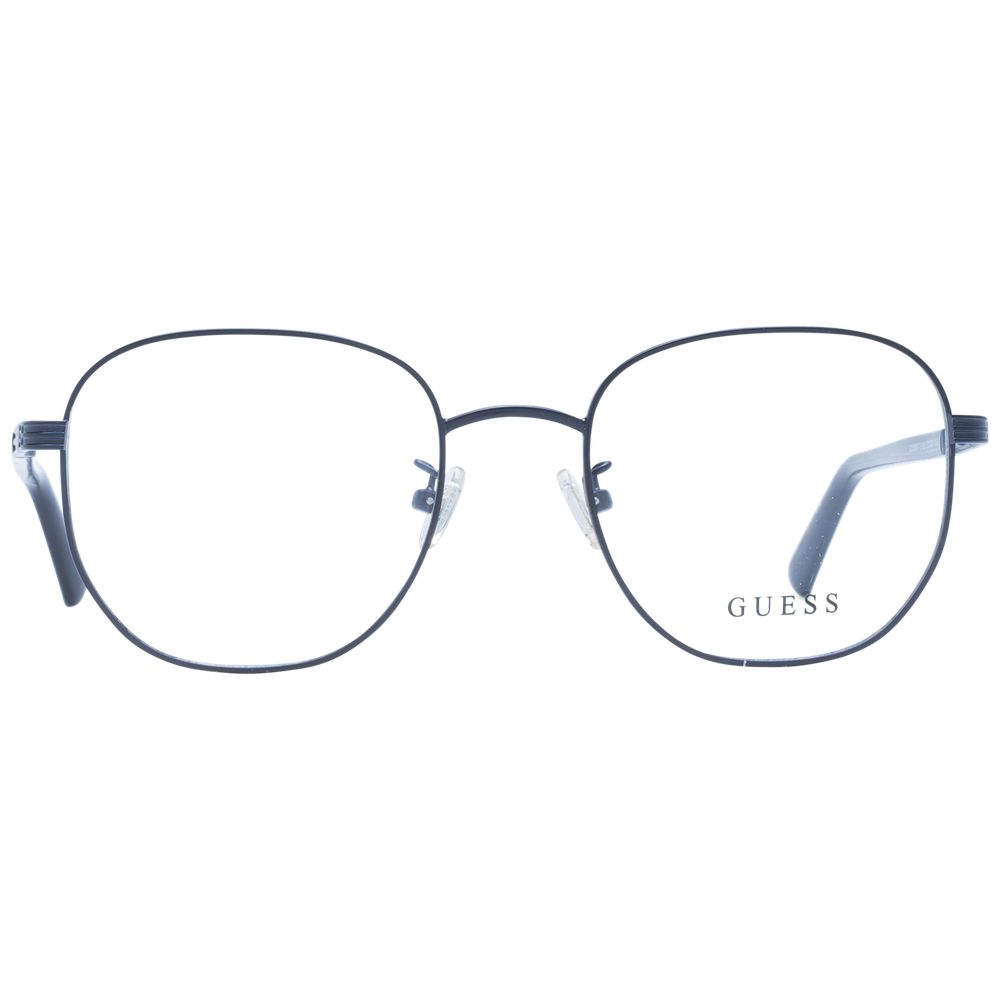 Guess Black Unisex Glasses Frame with full-rim metal design, demo lenses, and branded case included.