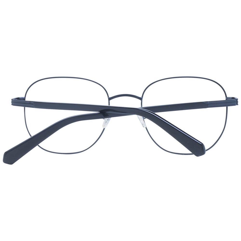 Guess Black Unisex Glasses Frame, metal full-rim design with plastic lenses, shown with case, dimensions: 52 lens width, 150 temple length.