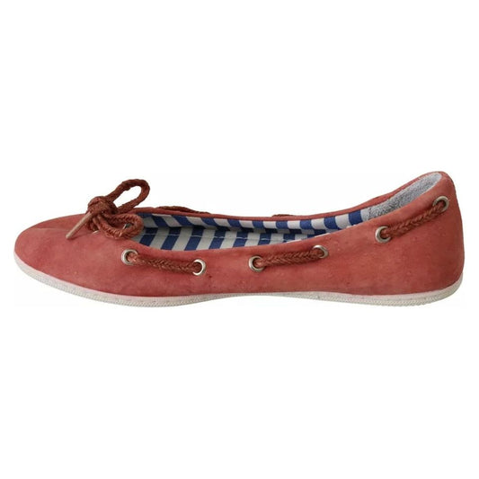 Pantofola D'Oro Scarlet Red Blue Stripe Flat Slip-On Shoes