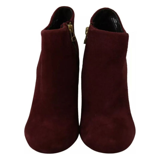 Steve Madden Maroon Blush Velvet Suede Penelope Ankle Boots Shoes