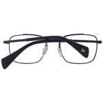 Yohji Yamamoto Black Men Glasses Frame, full-rim, rectangle metal frame with demo lenses, size 51-20-145, in branded soft case