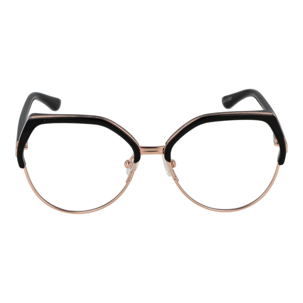 Guess Black Women Glasses Frame in full-rim style, black plastic, round lenses, 54-16-135 size with branded case.
