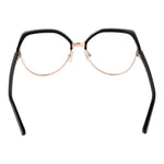 Guess Black Women Glasses Frame with full-rim black plastic, round style, size 54-16-135, featuring spring hinge and branded case.