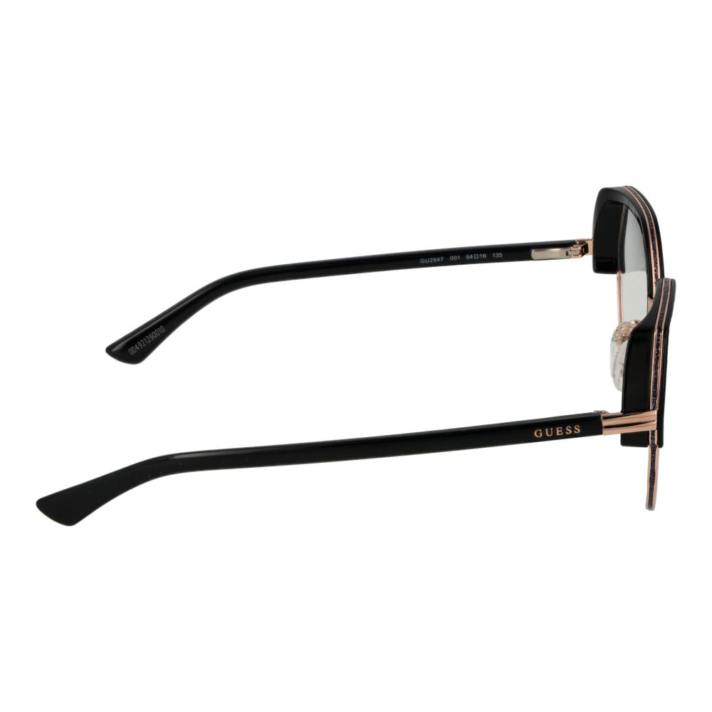 Side view of Guess Black Women Glasses Frame with full-rim plastic design.