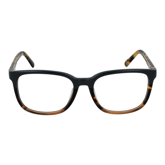 Guess Brown Men Glasses Frame with full-rim square style made of acetate, featuring brown color and demo lenses included in branded case.