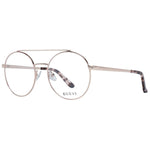 Guess Rose Gold Women Glasses Frame, aviator style, full-rim metal design with demo lenses, featuring spring hinges for comfort.