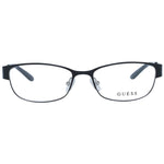 Guess Black Women Glasses Frame, full-rim oval style, metal frame, demo plastic lenses, spring hinge, includes branded case