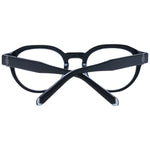 Guess Black Unisex Glasses Frame, round full-rim design, black plastic material, includes branded case and spring hinge, perfect for versatile style.