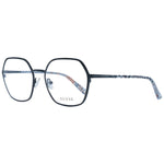 Guess Black Women Glasses Frame, metal full-rim square eyeglasses, demo lenses, 55-19-140, with spring hinges and branded case.
