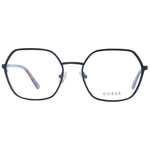 Guess Black Women Glasses Frame with metal square full-rim, 55-19-140 size, spring hinge, and branded case included.