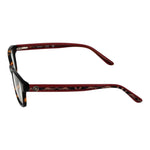 Side view of Guess Brown Women Glasses Frame in acetate, rectangle style with demo lenses and full-rim design.