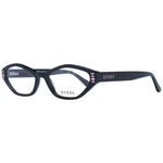 Alt Tag: Guess Black Women Glasses Frame, oval full-rim style, black acetate material, 53mm lens width, 16mm bridge, 145mm temples.