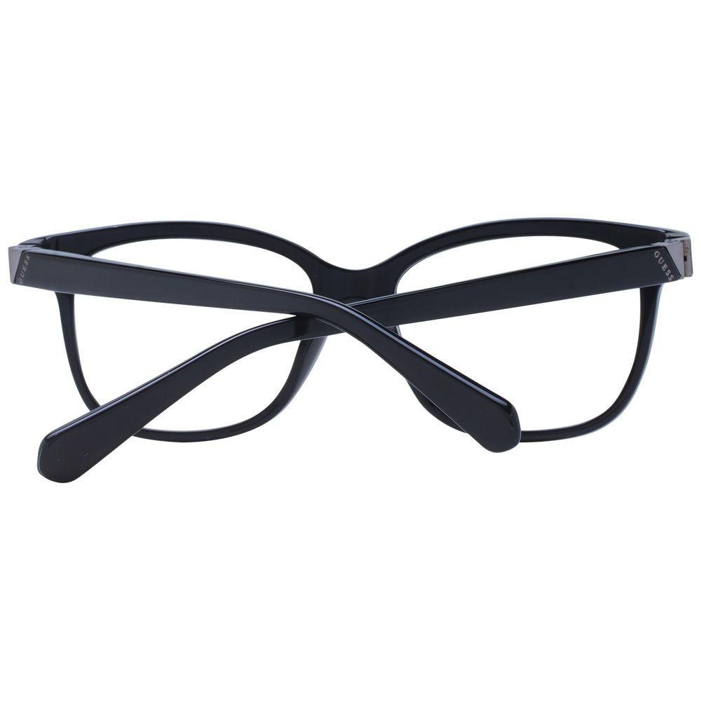 Guess Black Unisex Glasses Frame in full-rim butterfly shape with acetate material, demo lenses, and branded case included.
