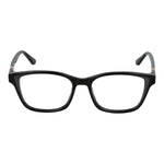 Guess Black Women Glasses Frame, full-rim square style, plastic black frame with demo lenses, includes branded case.